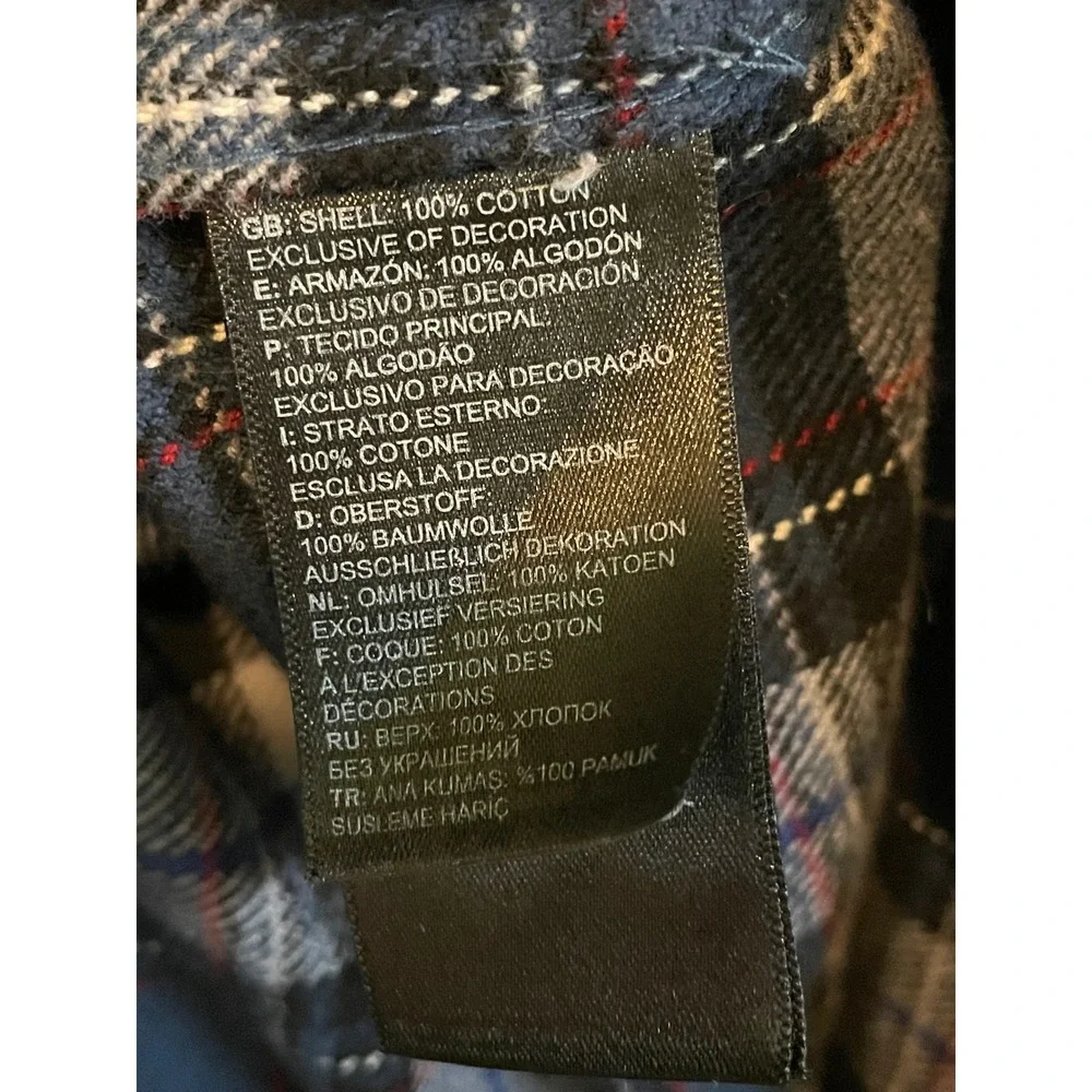 The North Face Mens Blue Grey Plaid Flannel Button Down Shirt Small Long Sleeve
